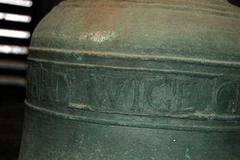 Richard Wige's name on the bell January 2009
